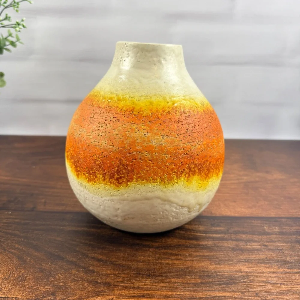 Marcello Fantoni Italian Pottery Vase Signed Fantoni Italy MCM